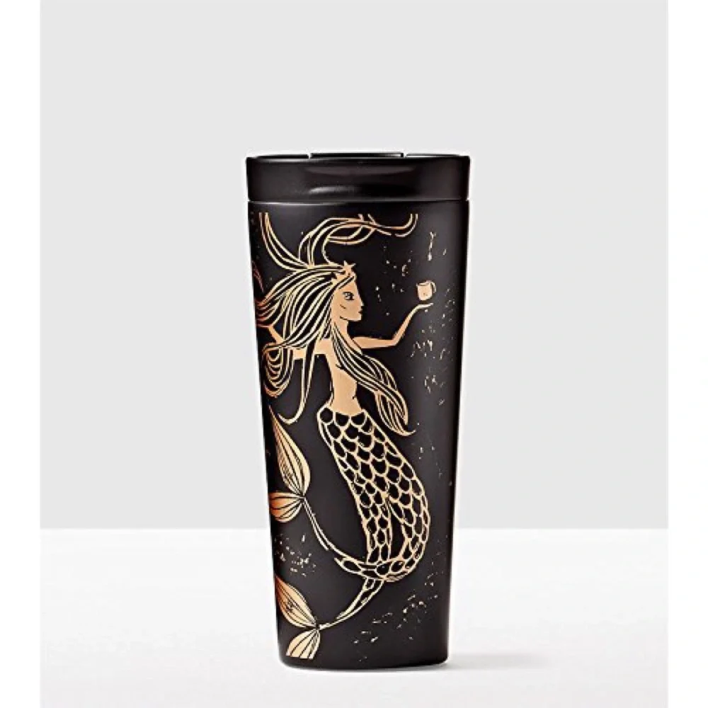 Starbucks Stainless Steel Matte Black Gold Siren